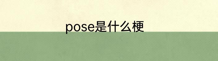 pose是什么梗