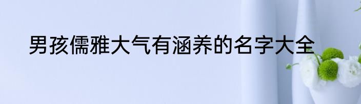 男孩儒雅大气有涵养的名字大全