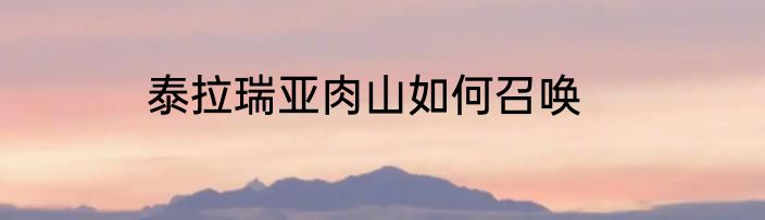 泰拉瑞亚肉山如何召唤