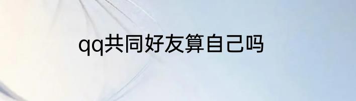 qq共同好友算自己吗