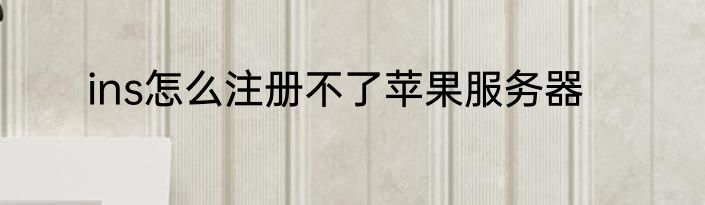 ins怎么注册不了苹果服务器