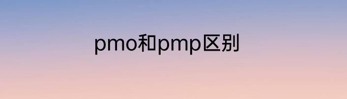 pmo和pmp区别