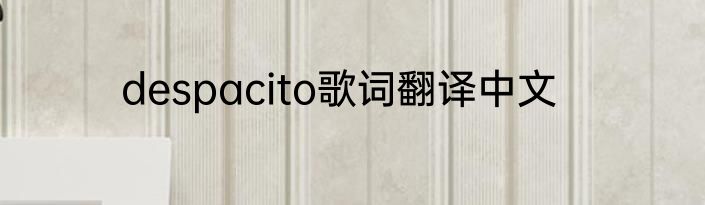 despacito歌词翻译中文
