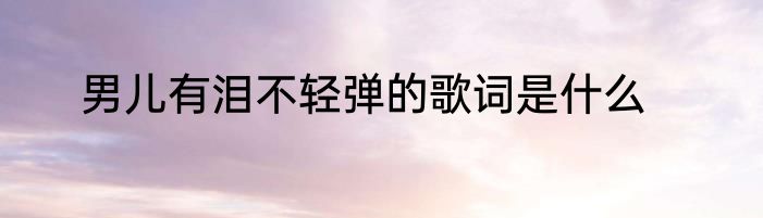男儿有泪不轻弹的歌词是什么
