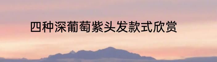 四种深葡萄紫头发款式欣赏