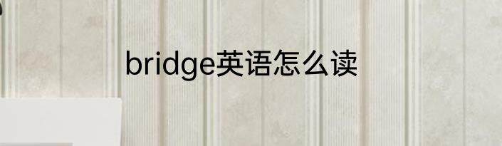 bridge英语怎么读