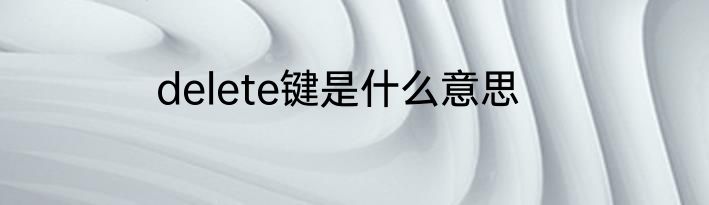 delete键是什么意思