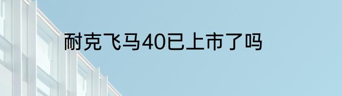 耐克飞马40已上市了吗