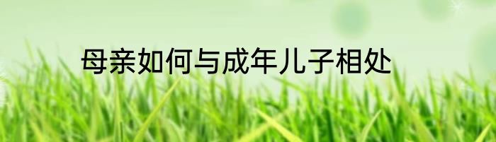 母亲如何与成年儿子相处