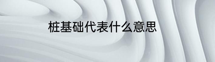 桩基础代表什么意思
