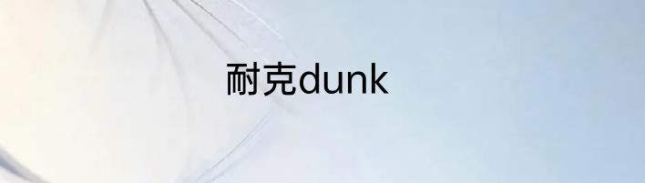 耐克dunk