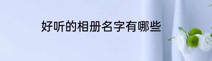 好听的相册名字有哪些