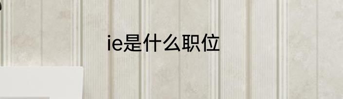 ie是什么职位