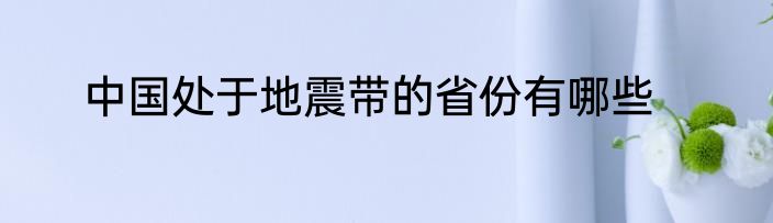 中国处于地震带的省份有哪些
