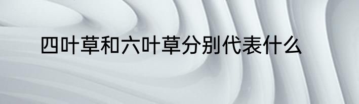 四叶草和六叶草分别代表什么