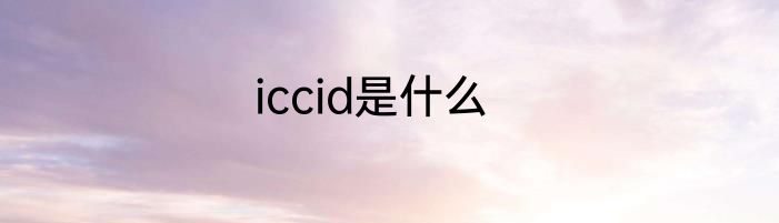 iccid是什么