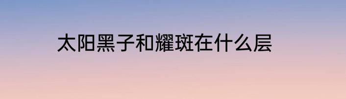 太阳黑子和耀斑在什么层