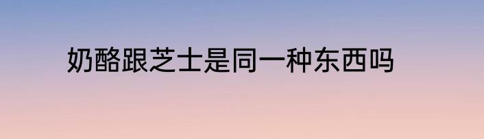 奶酪跟芝士是同一种东西吗