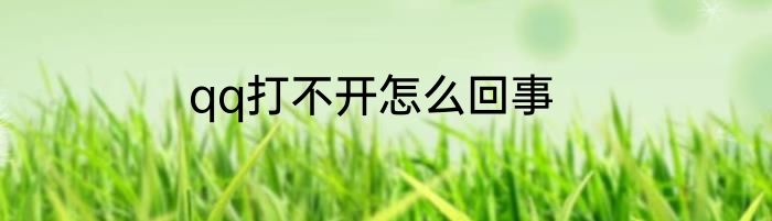 qq打不开怎么回事