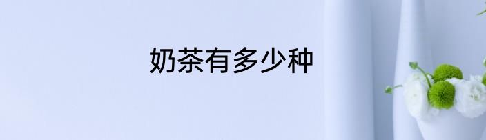 奶茶有多少种