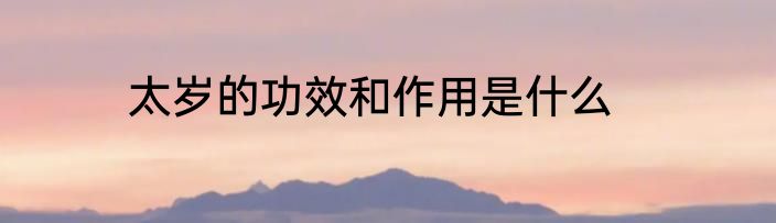 太岁的功效和作用是什么