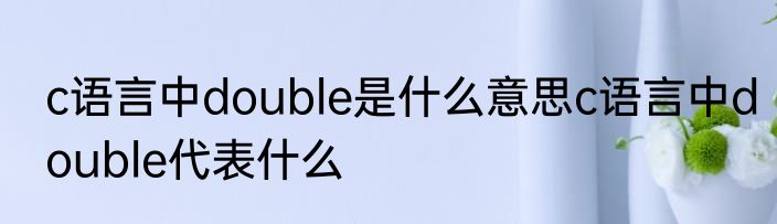 c语言中double是什么意思c语言中double代表什么