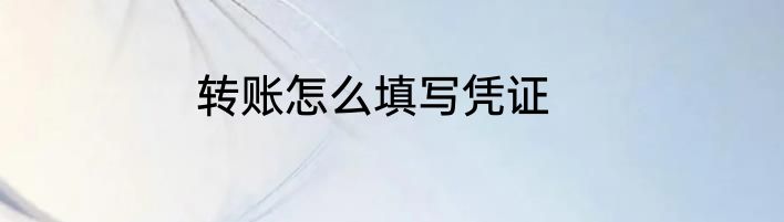 转账怎么填写凭证