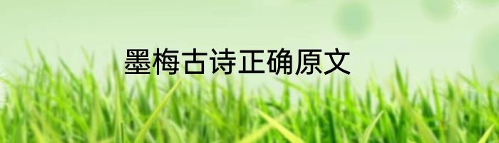 墨梅古诗正确原文