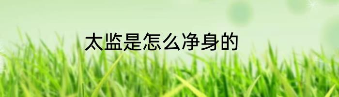 太监是怎么净身的