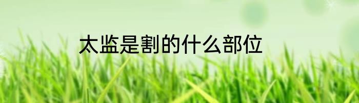太监是割的什么部位