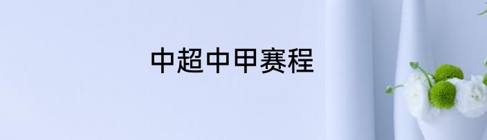 中超中甲赛程