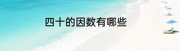 四十的因数有哪些