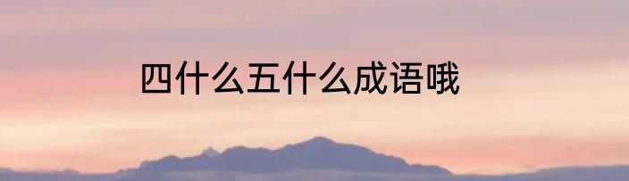 四什么五什么成语哦