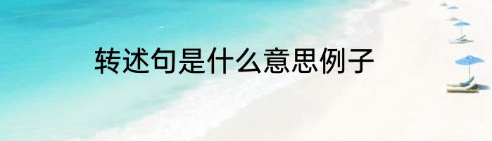 转述句是什么意思例子