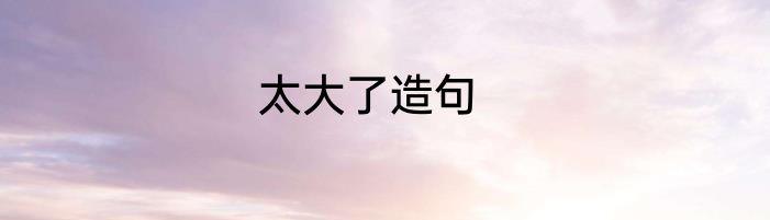 太大了造句
