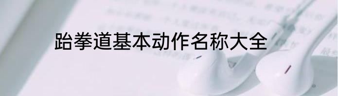 跆拳道基本动作名称大全