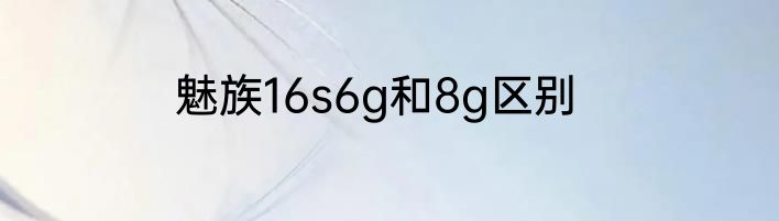 魅族16s6g和8g区别