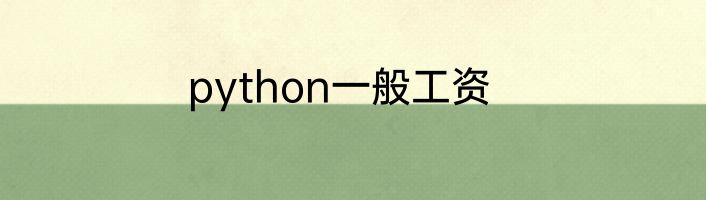 python一般工资