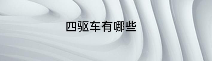 四驱车有哪些