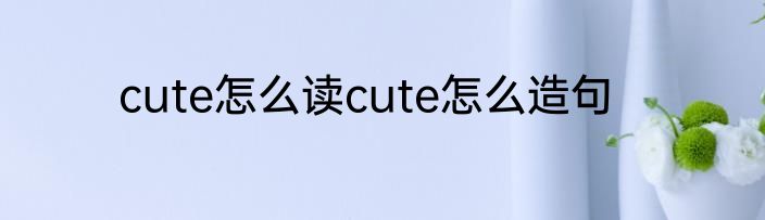 cute怎么读cute怎么造句