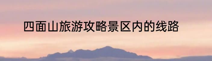 四面山旅游攻略景区内的线路