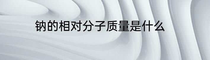 钠的相对分子质量是什么