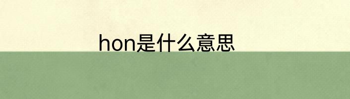 hon是什么意思