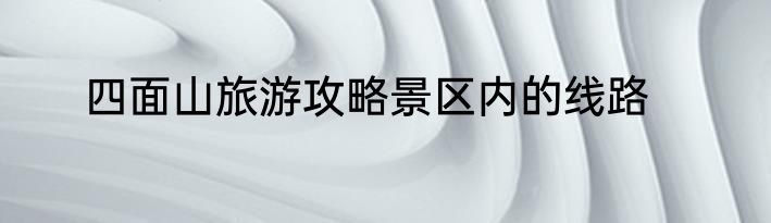 四面山旅游攻略景区内的线路