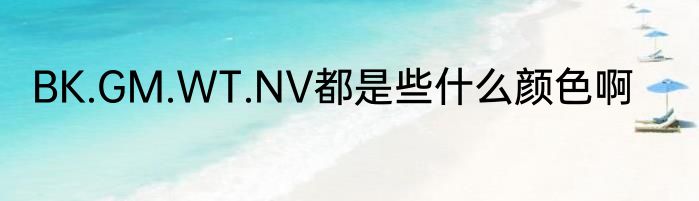 BK.GM.WT.NV都是些什么颜色啊