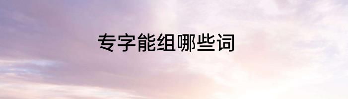 专字能组哪些词
