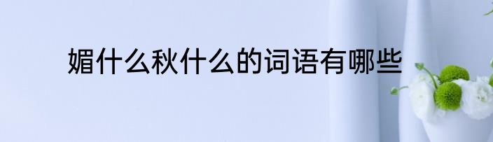 媚什么秋什么的词语有哪些