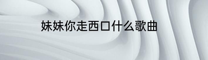 妹妹你走西口什么歌曲