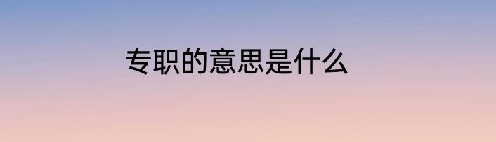 专职的意思是什么