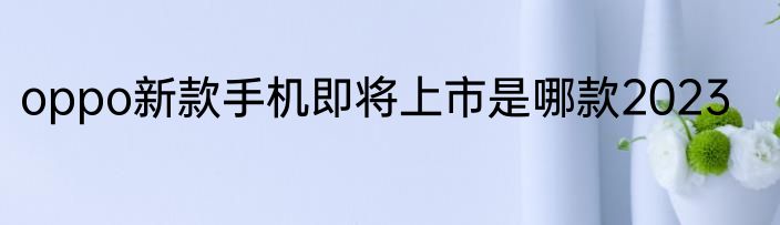 oppo新款手机即将上市是哪款2023